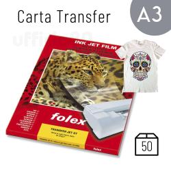 Carta Transfer A3 per Tessuti chiari finitura opaca per Inkjet Conf. 50 fogli