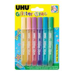 Colla glitter a penna Uhu Shiny 10 ml Conf. 6 pezzi