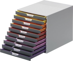 Cassettiera in plastica di alta qualità VARICOLOR Durable 10 cassetti