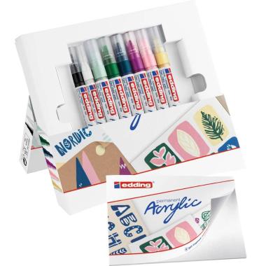 Pennarelli acrilici Set con punte tonde assortite 8 colori