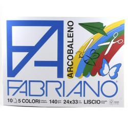 Fabriano ARCOBALENO - Album da disegno 140g 10 fogli colorati 24x33cm
