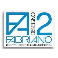 Album Fabriano F2 110g 24x33cm 20f. LISCI QUADRETTATI