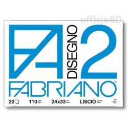 Album da disegno Fabriano F2 '4 angoli' 110g 24x33cm 20f. LISCI