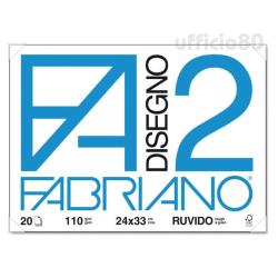Album da disegno Fabriano F2 '4 angoli' 110g 24x33cm 20f. RUVIDI