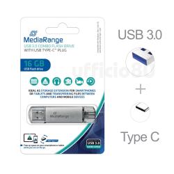 Chiavetta USB 3.0 + USB Type C Alluminio