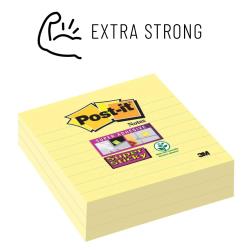 Post it Super Sticky Notes XL a righe 10x10cm 70ff Giallo Canary conf.3 blocchetti