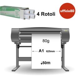Rotolo Plotter A1 625mm x 50m 80g (Conf. 4 Rotoli)