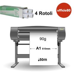 Rotolo Plotter A1 610mm x 50m 90g (Conf. 4 Rotoli)