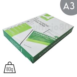 Risma di carta bianca A3 per fotocopie 80gr Q-Connect 500ff