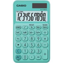 Calcolatrice tascabile 10 cifre Verde Accqua 7x12cm solare e batteria