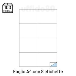 Etichette adesive bianche in fogli A4 Laser-Inkjet Markin Conf.100ff