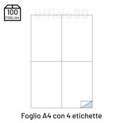 Etichette adesive bianche in fogli A4 Laser-Inkjet Q-Connect Conf.100ff