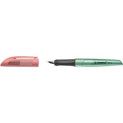 Penna stilografica Stabilo Flow inchiostro blu fusto rosa/verde metallizzato