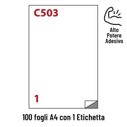 Etichette Autoadesive Permanenti (adesivo forte) in fogli A4 Conf.100ff