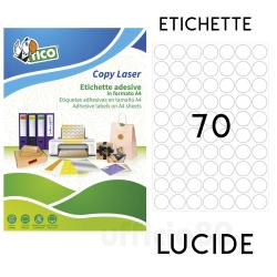 Etichette LUCIDE in carta bianca per stampanti Laser in fogli A4 Conf.100ff