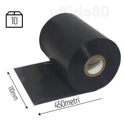 Ribbon Cera 110mm x 450metri Ink-Out per stampanti a trasferimento termico conf.10pz 
