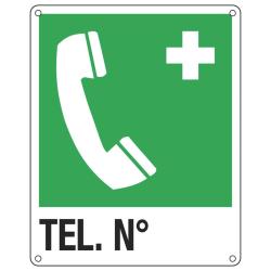 Cartello Telefono di emergenza 25x31cm in alluminio