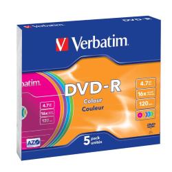 DVD-R Verbatim 16x 4.7 GB Slim Case conf. da 5pz