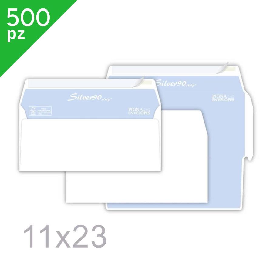 Busta COMMERCIALE senza FINESTRA 11x23 90g Strip Adesivo Conf. 500pz
