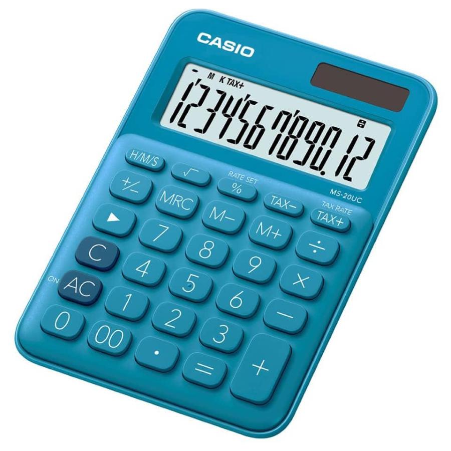 Calcolatrice colorata blu CASIO 12 cifre 10,5x15cm