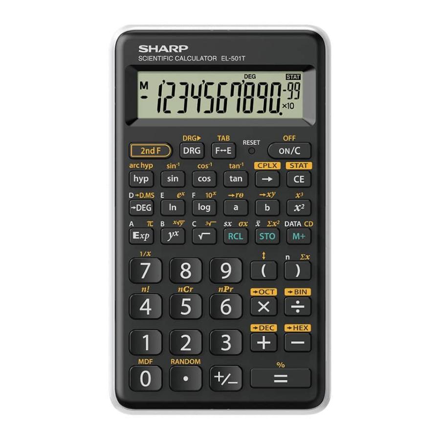 Calcolatrice scientifica Sharp EL-501T Cover Bianca 7x13cm