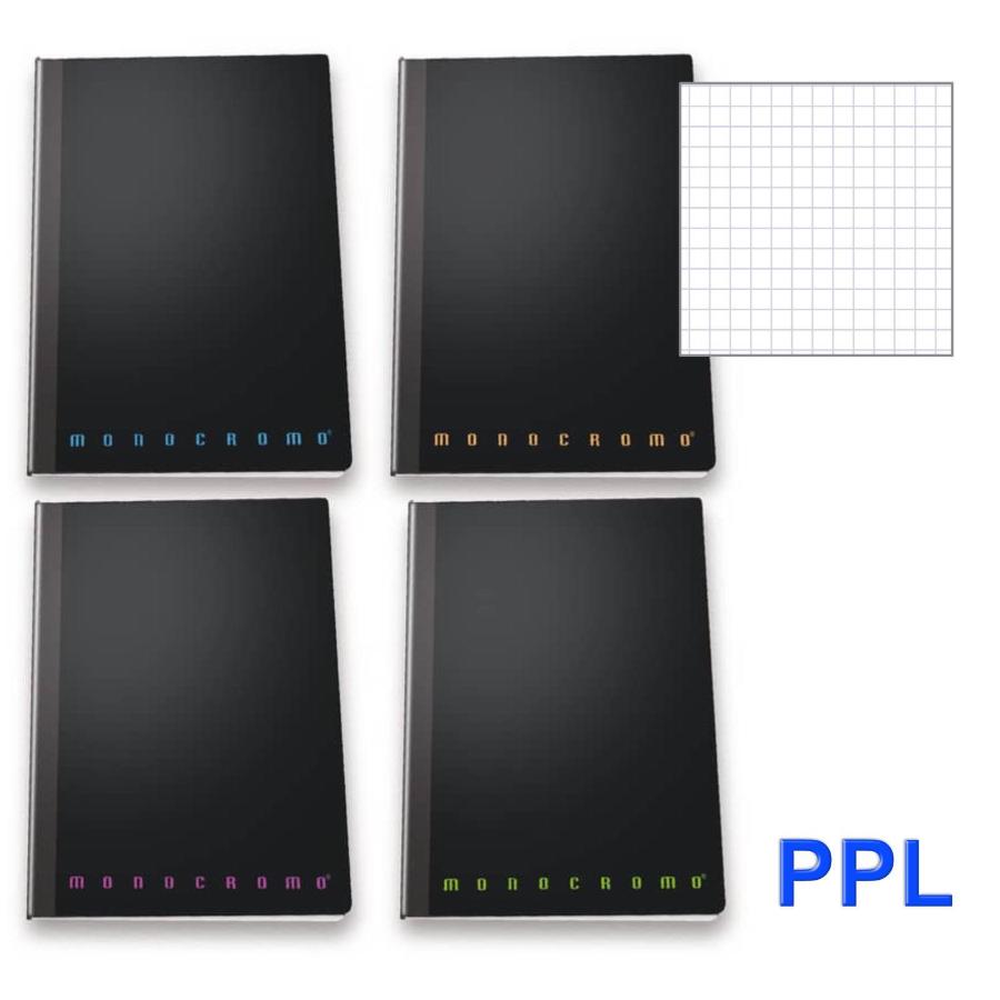 Quaderni cover nera PPL Maxi Pigna Monocromo Conf.5pz (Quadretti 5mm - 5M)