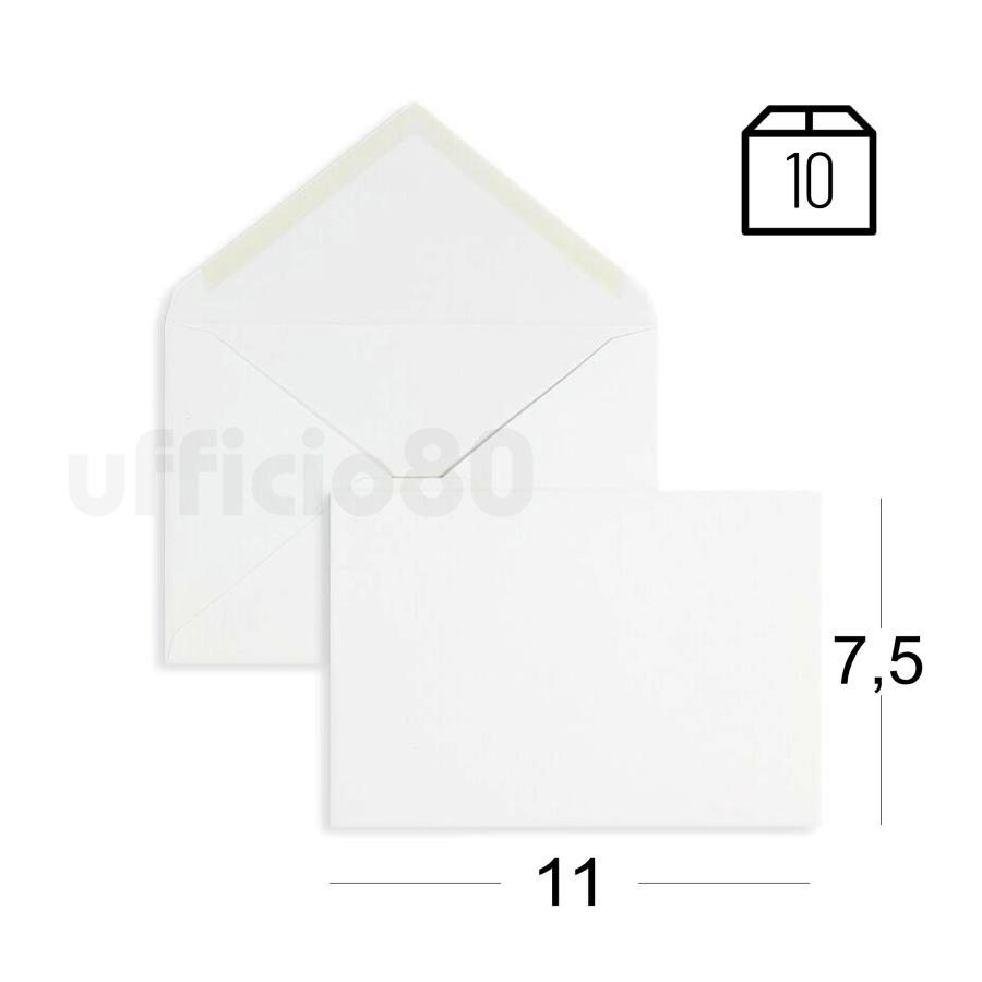 Biglietti con busta formato 7,5x11cm bianco Conf. 10 pezzi