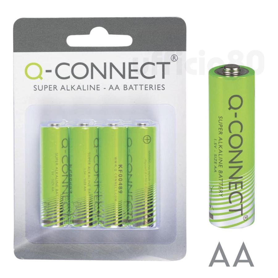 Batterie stilo Pile AA alcaline Q-Connect 1,5V Blister 4pz 