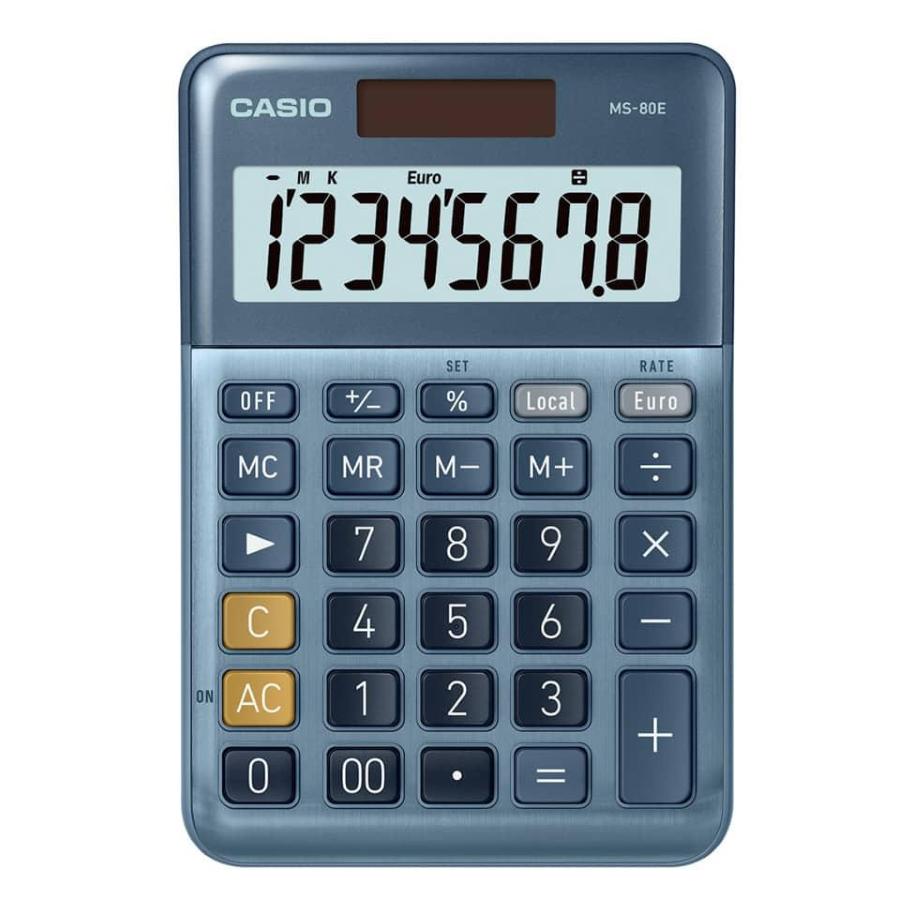 Calcolatrice da tavolo Casio MS-80E-W-EP 10x15cm solare+batteria