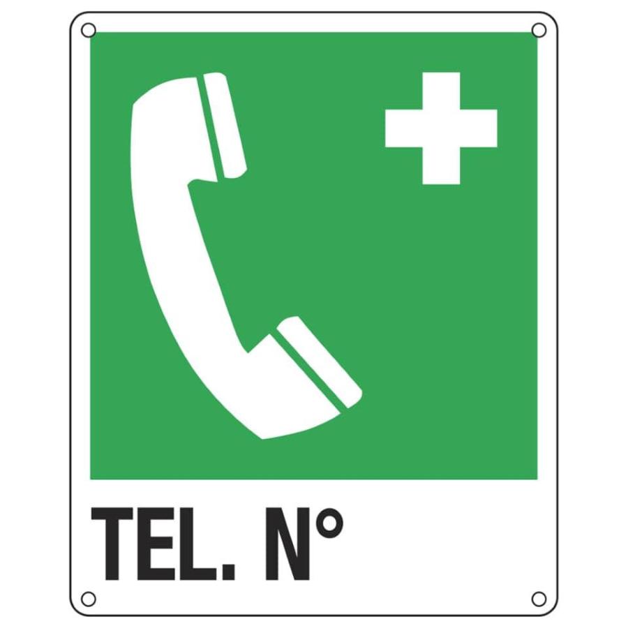 Cartello Telefono di emergenza 25x31cm in alluminio