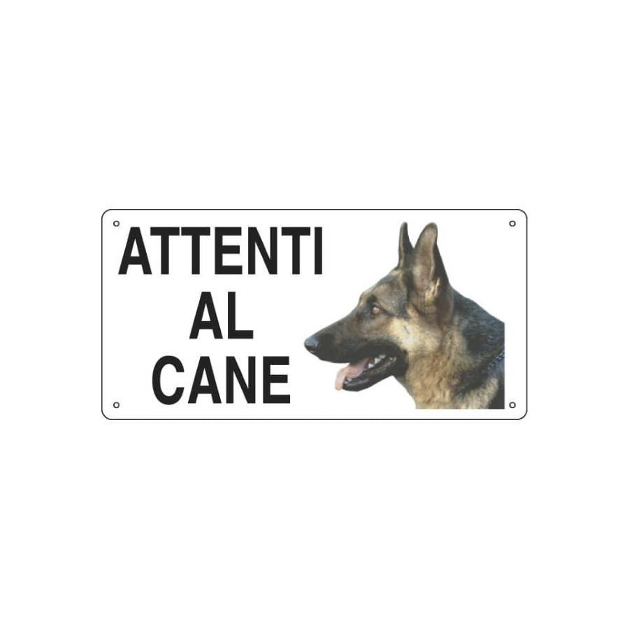 Cartello "Attenti al cane" 25x12,5cm in alluminio