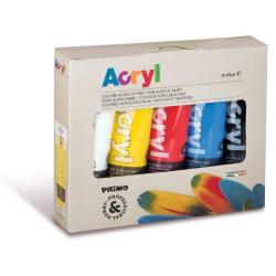 Colori acrilici Conf.5 tubetti colori primari assortiti 75 ml