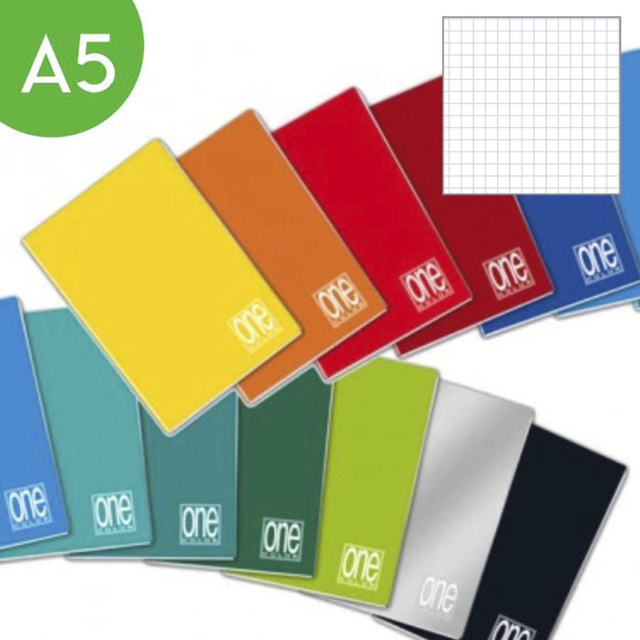 Quaderno A5 One Color colori assortiti (Quadretti 4mm - 4M)