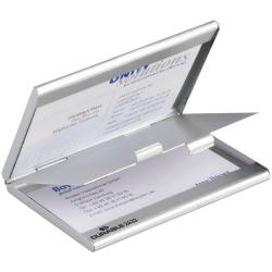 Portabiglietti da visita Durable BUSINESS CARD BOX DUO alluminio argento metallizz. fino a 10 biglietti 