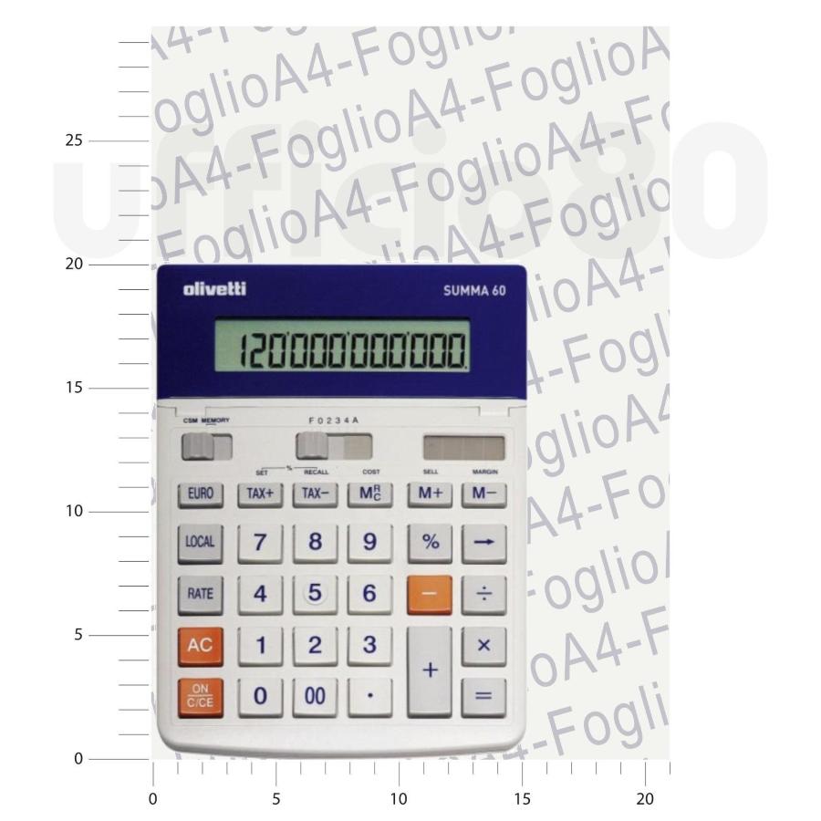 Calcolatrice da tavolo OLIVETTI 15x20cm Summa 60 con display LCD a 12 cifre