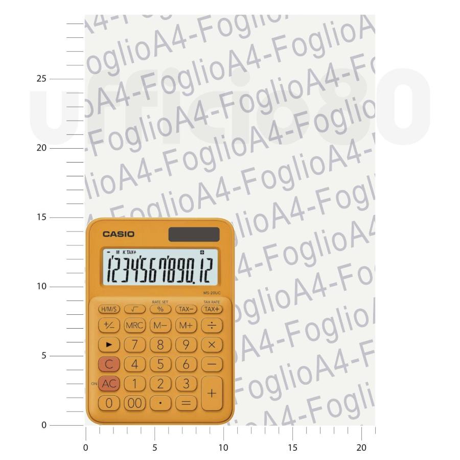 Calcolatrice colorata da tavolo CASIO 10,5x15cm 12 cifre Arancio