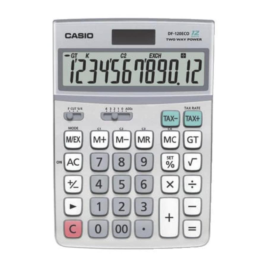 Calcolatrice da tavolo CASIO 12x17cm solare o batteria display 12 cifre grigio