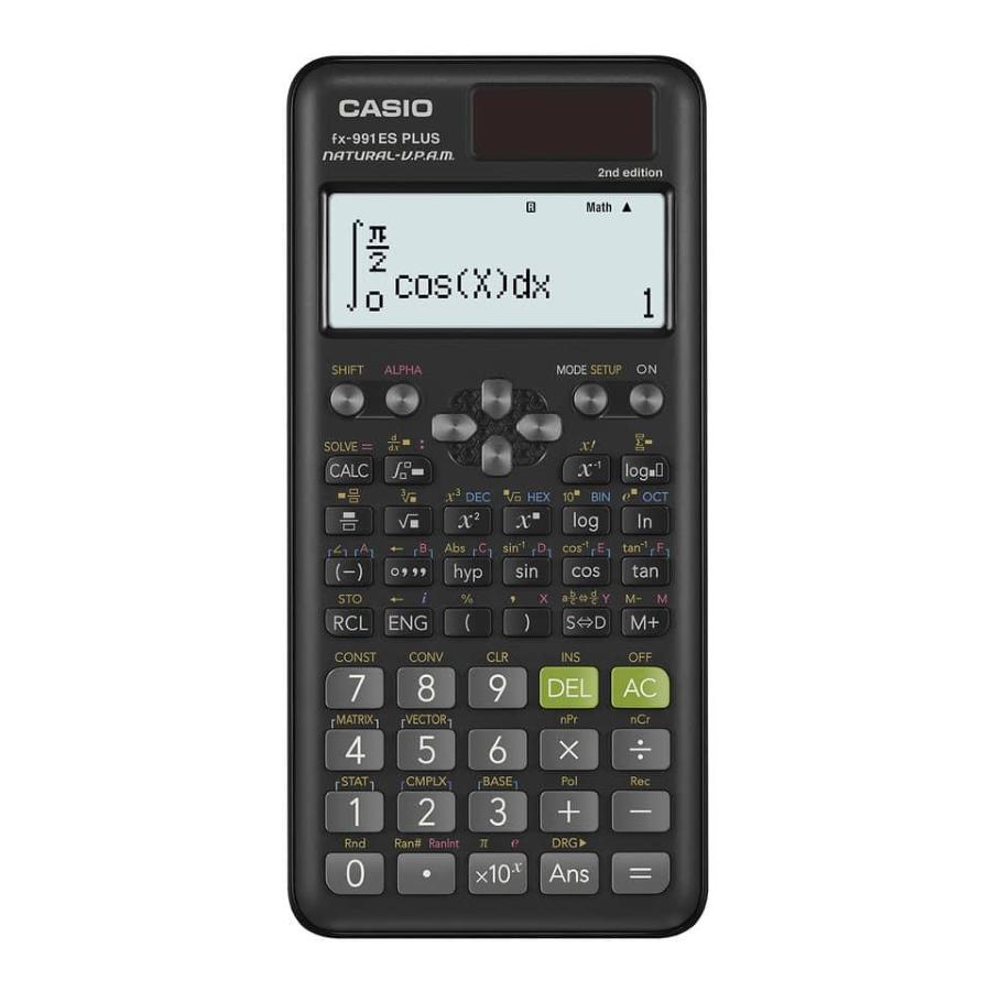 Calcolatrice scientifica CASIO FX-991ES PLUS-2 con 417 funzioni 9x16cm Ammessa alla Maturità.