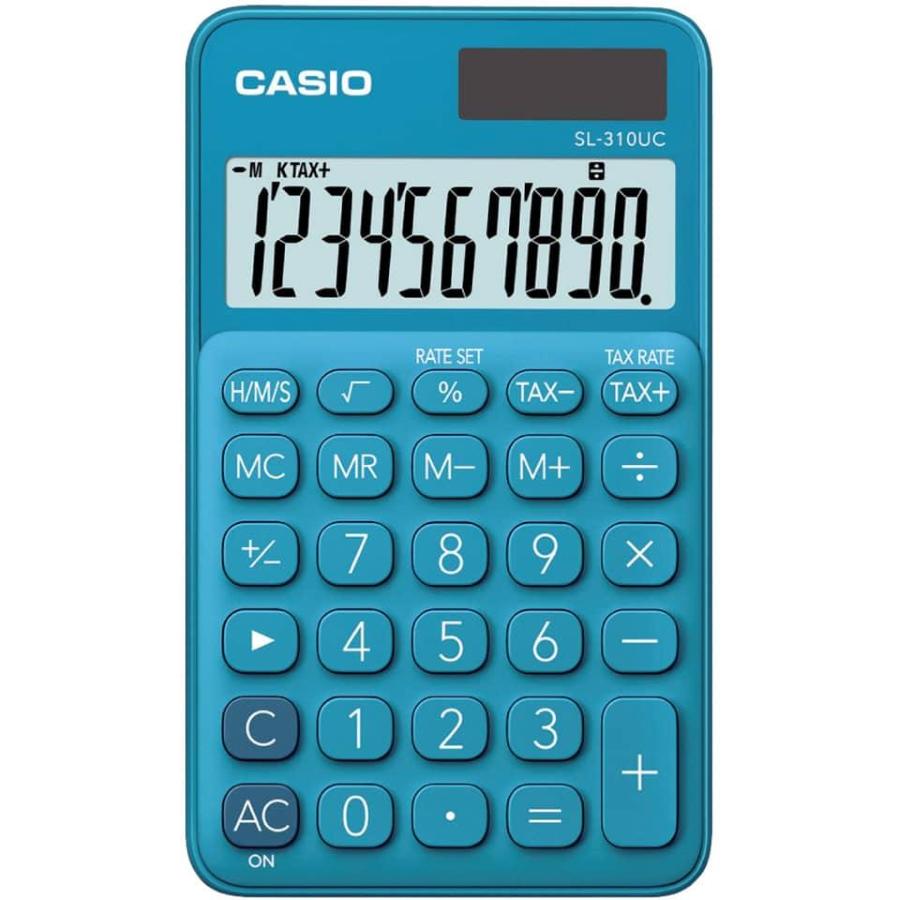Calcolatrice scientifica CASIO 7x12cm tascabile 10 cifre - solare e batteria Blu