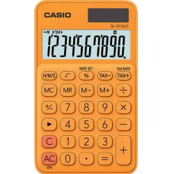 Calcolatrice scientifica CASIO 7x12cm tascabile 10 cifre solare e batteria Arancio