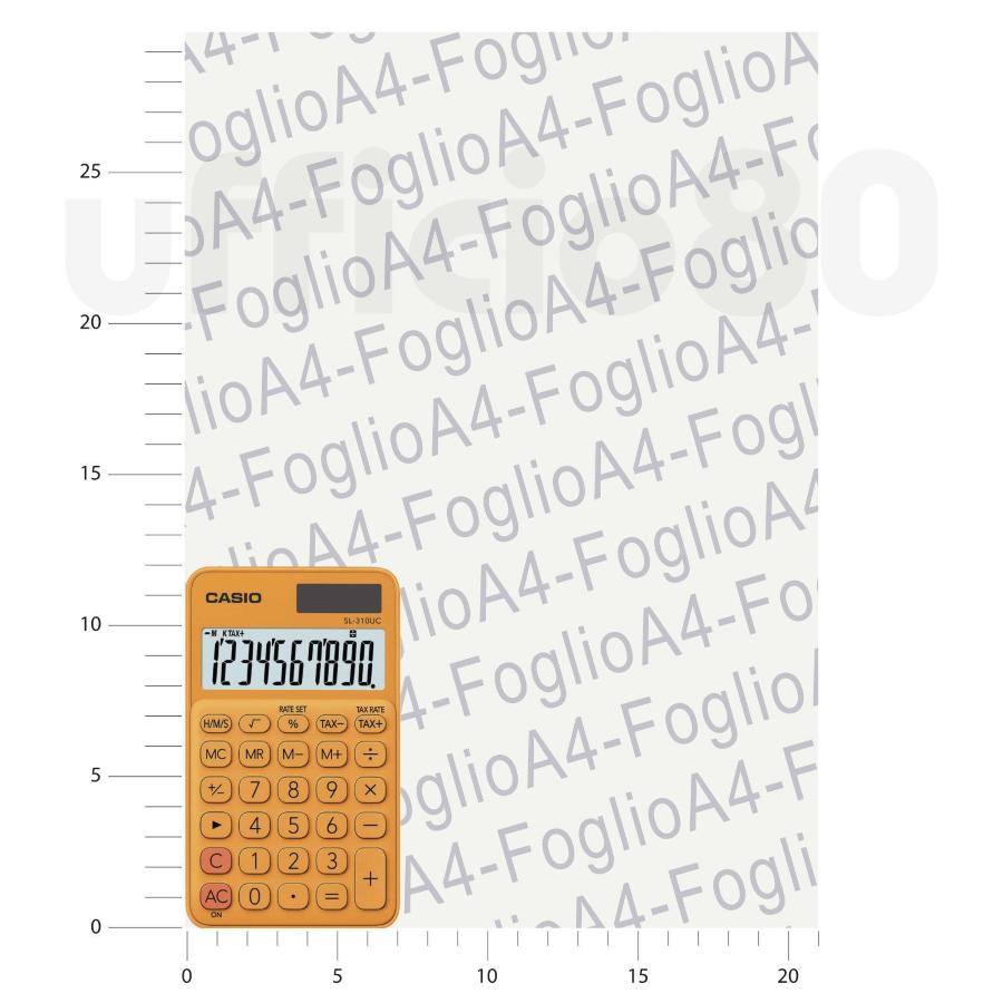 Calcolatrice scientifica CASIO 7x12cm tascabile 10 cifre solare e batteria  Arancio
