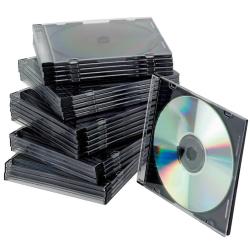 Custodie Porta CD/DVD Slim Case standard sp. 5 mm nero/trasparente conf. 25 pezzi