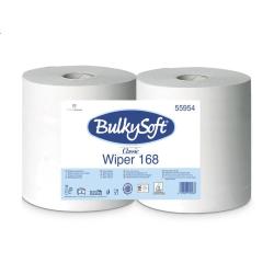 Bobina in pura cellulosa Wiper 168 Bulkysof 800 strappi - 2 veli -bianco Conf. 2 pezzi