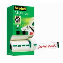 Nastro adesivo Scotch® Magic 810 19 mm x 33 m trasparente opaco Value Pack 12 rotoli +2 GRATIS