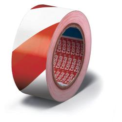 Nastro adesivo per segnalazioni in PVC tesaflex® rivestito gomma resina 50mmX33m rosso-bianco