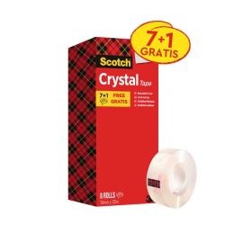 Nastro adesivo Scotch Crystal supertrasparente 19 mm x 33 mt Value Pack 7+1 GRATIS