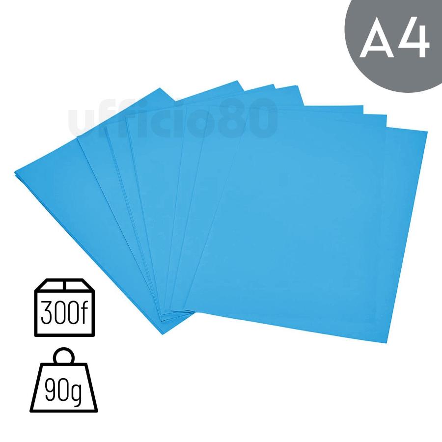 Carta Colorata A4 90g 300fg Rismaluce Colore Forte (Azzurro)