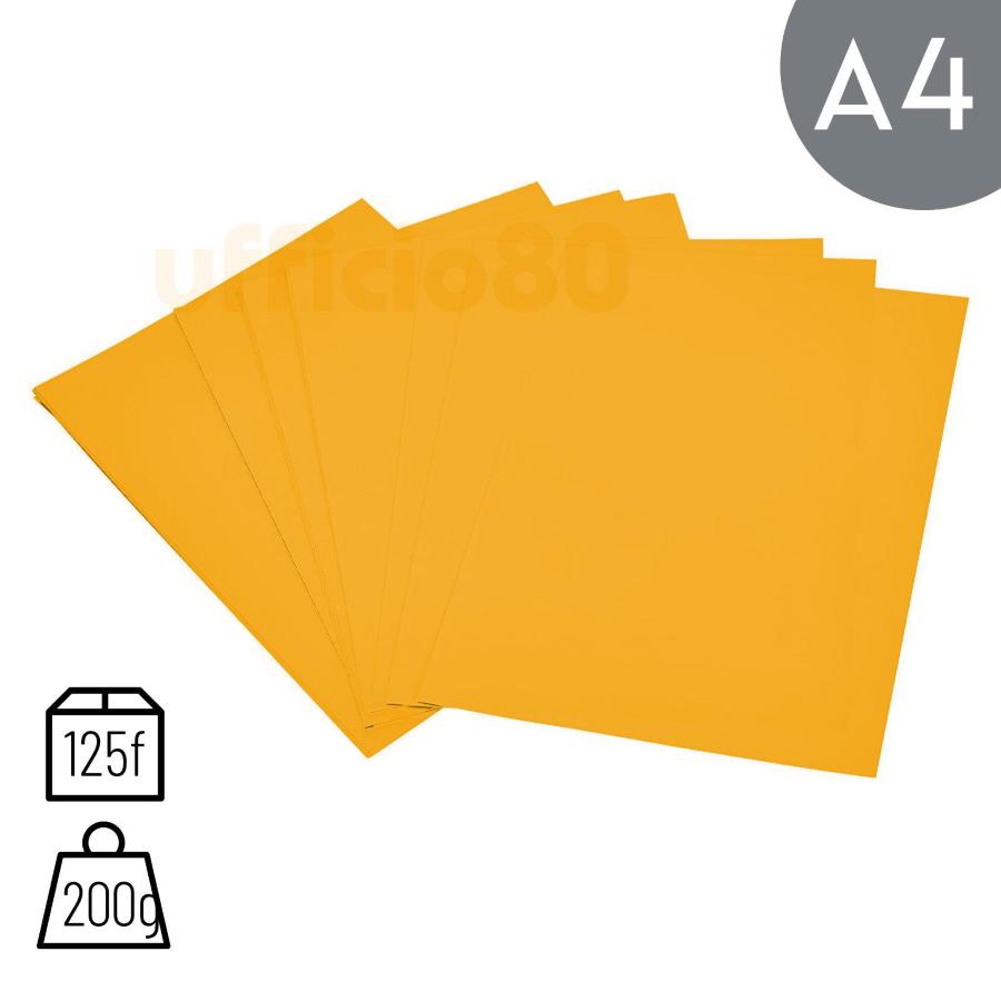Cartoncini Colorati A4 200g 125fg Rismaluce Colore Forte (Oro)