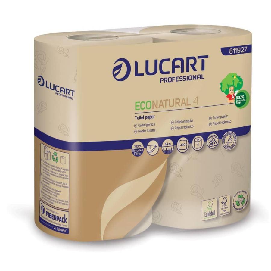 Carta igienica Lucart EcoNatural 2 veli conf. 4 rotoli da 400 strappi