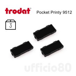 Cuscinetto inchiostrato di Ricambio per timbri TRODAT Pocket PRINTY 9512 Conf.3pz
